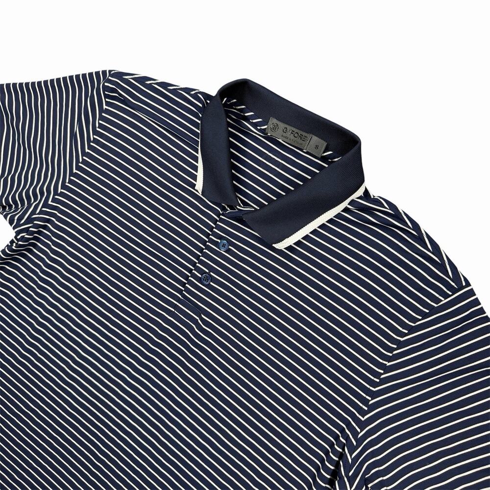 G/Fore Golf Polo Shirt Men's Small Blue White Striped Performance Stretch